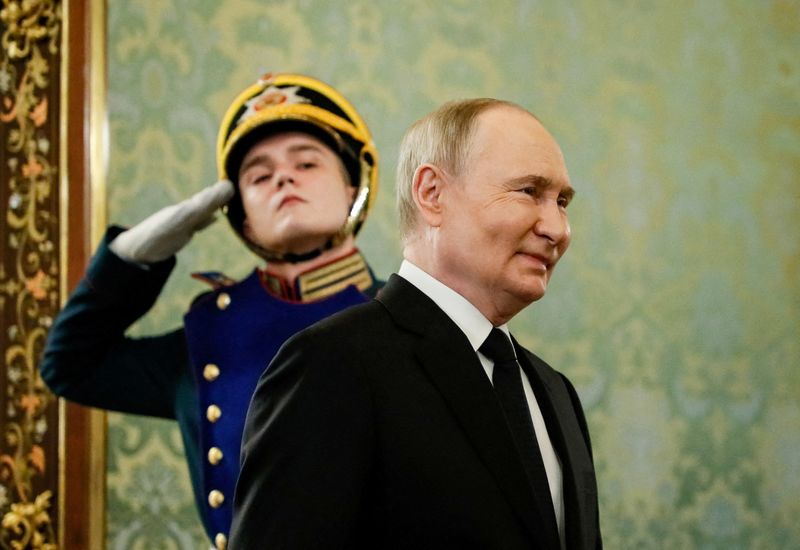 &copy; Reuters. FILE PHOTO: Russian President Vladimir Putin at the Kremlin in Moscow, Russia, May 23, 2024. YURI KOCHETKOV/Pool via REUTERS/File Photo