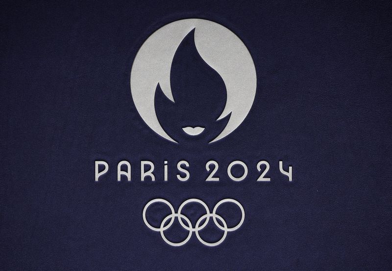 © Reuters. Logo dos Jogos Paris 2024
 17/4/2024   REUTERS/Benoit Tessier