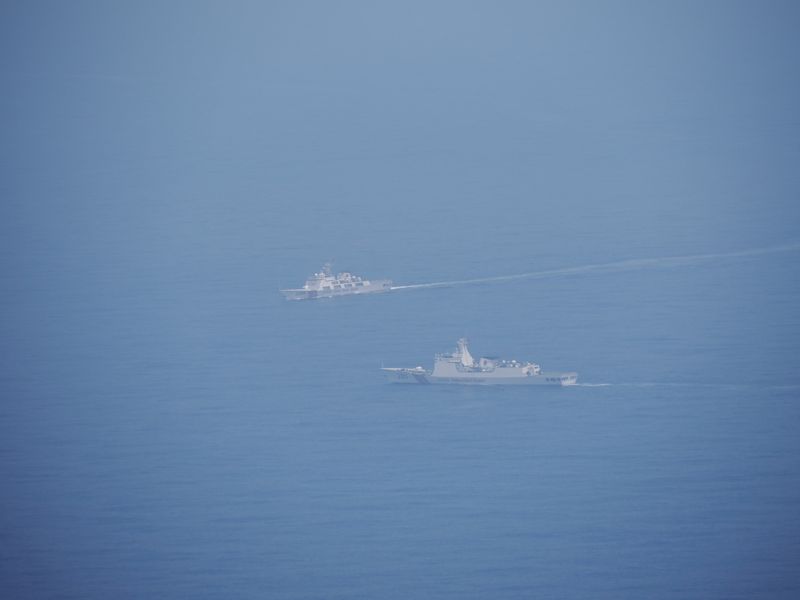 &copy; Reuters. Chinese coastguard vessels are pictured while navigating at an undisclosed location in waters around Taiwan in this handout image taken on May 23, 2024, released on May 24, 2024. Taiwan Defence Ministry/Handout via REUTERS  