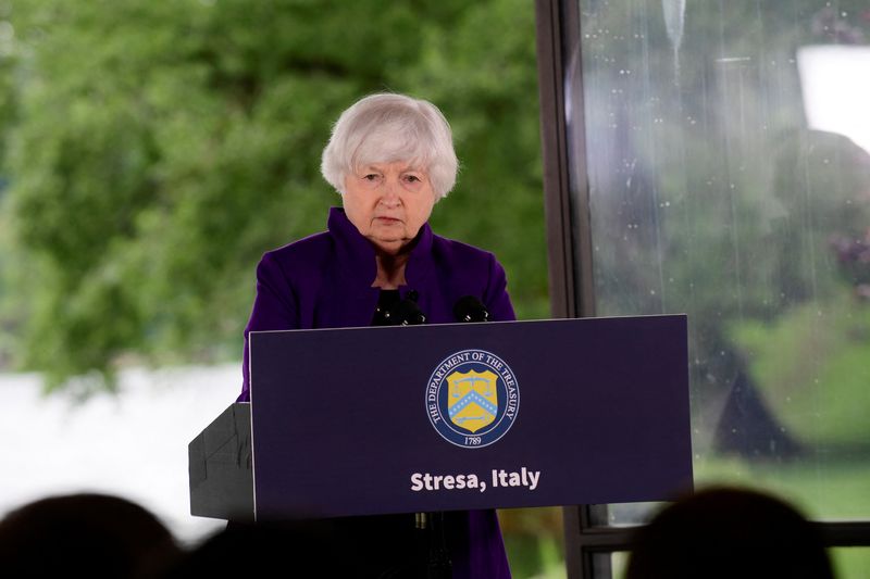 &copy; Reuters. FILE PHOTO: U.S. Secretary of the Treasury Janet Yellen holds a press conference ahead of the G7 Finance Minister and Central Bank Governors' Meeting in Stresa, Italy, May 23, 2024. REUTERS/Massimo Pinca/File Photo