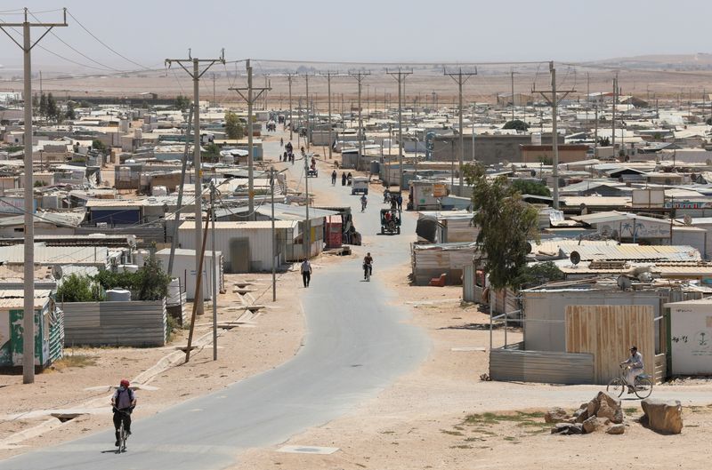 &copy; Reuters. Syrian refugees are seen at the Zaatari refugee camp in the Jordanian city of Mafraq, near the border with Syria, Jordan June 17, 2021.  REUTERS/Alaa Al Sukhni/FILE PHOTO