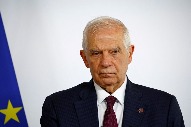 &copy; Reuters. O chefe de política externa da União Europeia, Josep Borrell, em coletiva de imprensa no Quai d'Orsay, Parisn15/04/2024nREUTERS/Sarah Meyssonnier