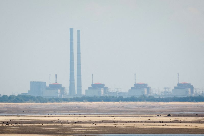 &copy; Reuters. FILE PHOTO: A view shows Zaporizhzhia Nuclear Power Plant from the bank of Kakhovka Reservoir near the town of Nikopol, amid Russia's attack on Ukraine, in Dnipropetrovsk region, Ukraine June 16, 2023. REUTERS/Alina Smutko/File Photo