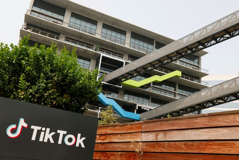 &copy; Reuters. FILE PHOTO: The U.S. head office of TikTok is shown in Culver City, California, U.S., September 15, 2020.   REUTERS/Mike Blake/File Photo