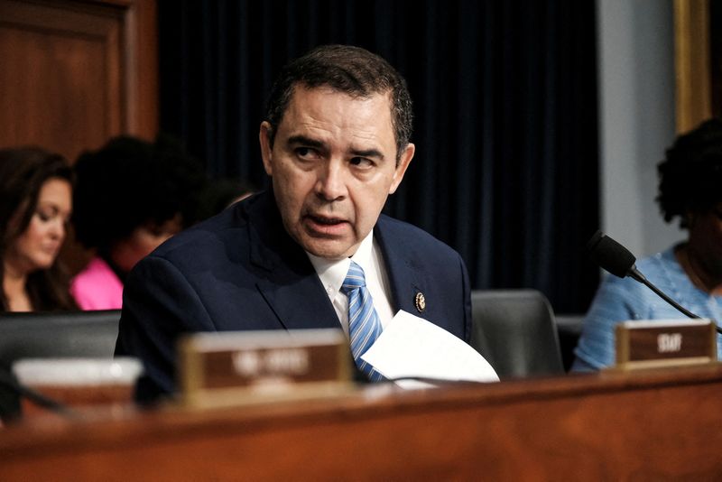 © Reuters. FILE PHOTO: U.S. Rep. Henry Cuellar (D-TX) speaking at a Homeland Security Subcommittee hearing on Capitol Hill in Washington, U.S., April 10, 2024. REUTERS/Michael A. McCoy/File Photo