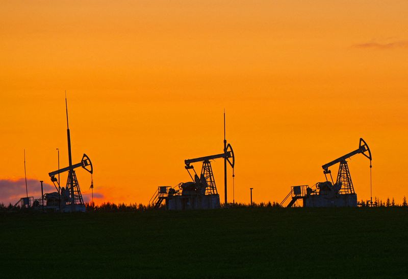 © Reuters. FILE PHOTO: A view shows oil pump jacks outside Almetyevsk in the Republic of Tatarstan, Russia June 4, 2023. REUTERS/Alexander Manzyuk/File Photo