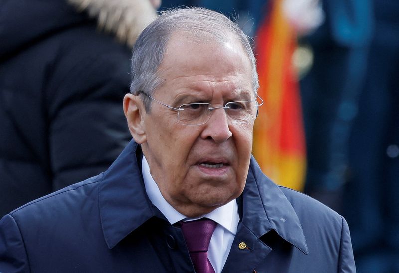 &copy; Reuters. FILE PHOTO: Russia's Foreign Minister Sergei Lavrov attends a military parade on Victory Day, which marks the 79th anniversary of the victory over Nazi Germany in World War Two, in Red Square in Moscow, Russia, May 9, 2024. REUTERS/Maxim Shemetov/File Pho