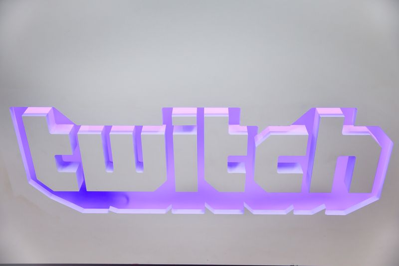 © Reuters. FILE PHOTO: The twitch logo is seen at the offices of Twitch Interactive Inc, a social video platform and gaming community owned by Amazon, in San Francisco, California, U.S., March 6, 2017.  REUTERS/Elijah Nouvelage/File Photo