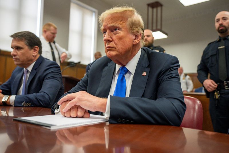 © Reuters. Former U.S. President Donald Trump attends trial at Manhattan Criminal Court New York City, U.S. May 30, 2024.  Steven Hirsch/Pool via REUTERS