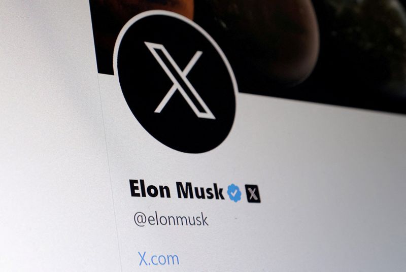 &copy; Reuters. FILE PHOTO: Elon Musk Twitter account is seen in this illustration taken, July 24, 2023. REUTERS/Dado Ruvic/Illustration/File Photo