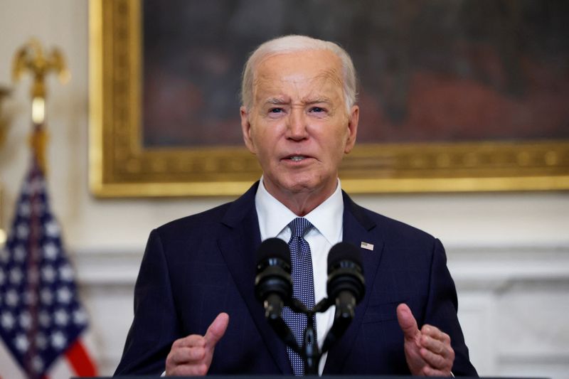 &copy; Reuters. U.S. President Joe Biden delivers remarks on the Middle East in the State Dining room at the White House in Washington, U.S., May 31, 2024. REUTERS/Evelyn Hockstein