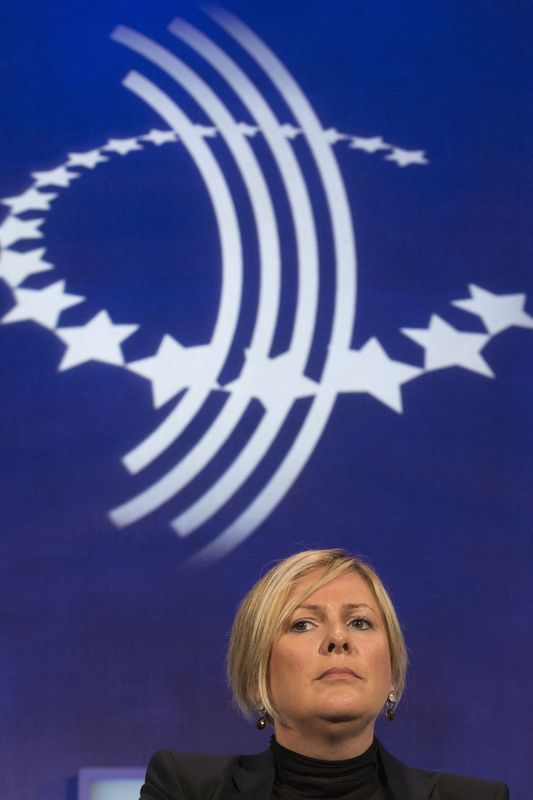 © Reuters. FILE PHOTO: Halla Tomasdottir, Founder and Chair at Sisters Capital, takes part in a plenary session labeled 