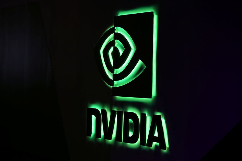 &copy; Reuters. A NVIDIA logo is shown at SIGGRAPH 2017 in Los Angeles, California, U.S. July 31, 2017.  REUTERS/Mike Blake