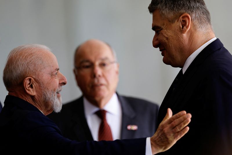 &copy; Reuters. Lula cumprimenta presidente da Croácia, Zoran Milanovićn03/06/2024. REUTERS/Ueslei Marcelino