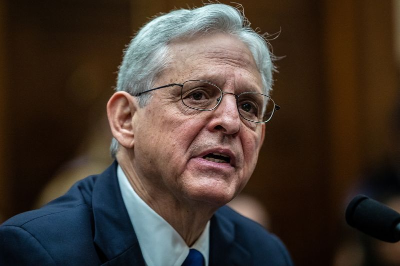 © Reuters. U.S. Attorney General Merrick Garland testifies before the House Judiciary Committee during a hearing entitled “Oversight of the U.S. Department of Justice”, in Washington, D.C., U.S., June 4, 2024. REUTERS/Anna Rose Layden