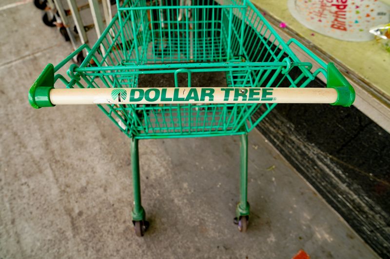 © Reuters. A shopping cart is seen outside a Dollar Tree store in Mount Rainier, Maryland, U.S., June 1, 2021. REUTERS/Erin Scott