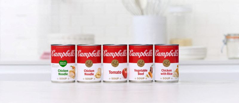 © Reuters. Campbell Soup cans bearing the company's logo are pictured in this undated handout image.   Campbell Soup Company/Handout via REUTERS