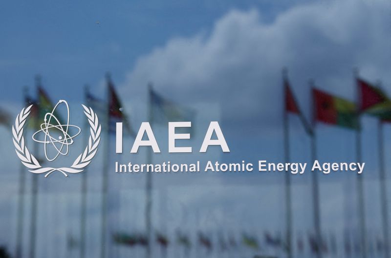 © Reuters. The logo of the International Atomic Energy Agency (IAEA) is displayed at the agency's headquarters on the opening day of a quarterly meeting of its 35-nation Board of Governors in Vienna, Austria, June 3, 2024. REUTERS/Leonhard Foeger