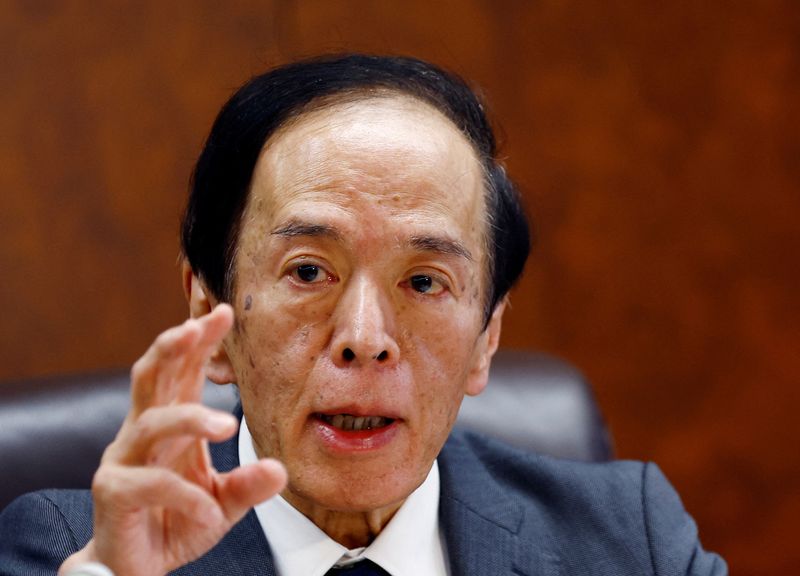 &copy; Reuters. FILE PHOTO: Bank of Japan Governor Kazuo Ueda speaks at a group interview with media in Tokyo, Japan, May 25, 2023. REUTERS/Kim Kyung-Hoon/File Photo