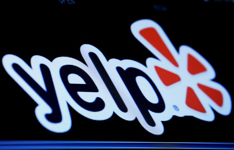 &copy; Reuters. FILE PHOTO: The company logo for Yelp! is displayed on a screen on the floor of the New York Stock Exchange (NYSE) in New York, U.S., February 17, 2017. REUTERS/Brendan McDermid/File Photo