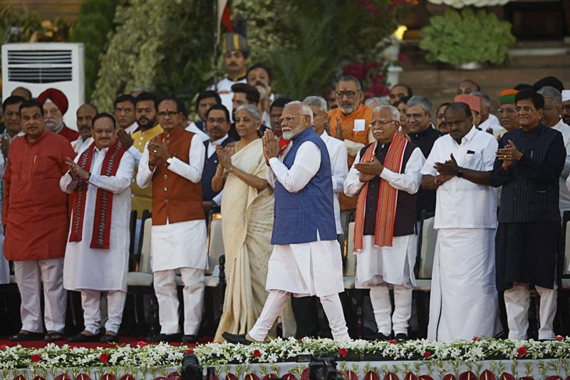© Reuters. India's Prime Minister Narendra Modi attends the swearing-in ceremony at the presidential palace in New Delhi, India, June 9, 2024. REUTERS/Adnan Abidi