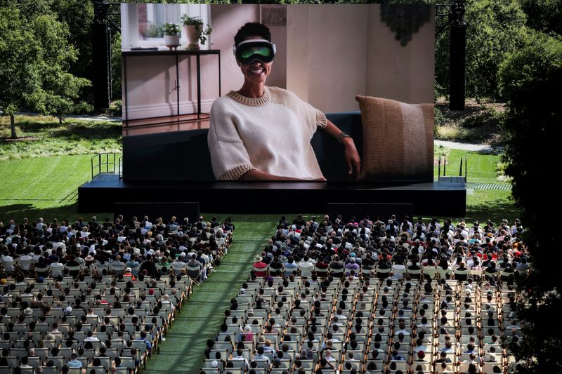 &copy; Reuters. Conferência Mundial de Desenvolvedores da Apple 2024 (WWDC) em Cupertino, Califórnia, EUAn10/6/2024 REUTERS/Carlos Barria