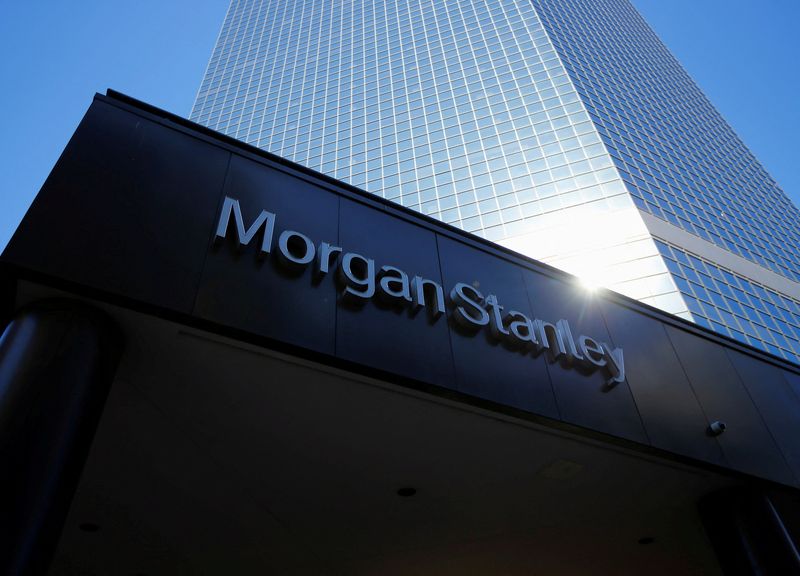 &copy; Reuters. FILE PHOTO: The corporate logo of financial firm Morgan Stanley is pictured on a building in San Diego, California September 24, 2013.  REUTERS/Mike Blake//File Photo