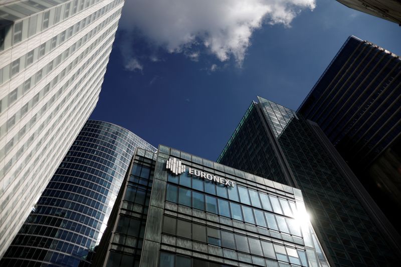 &copy; Reuters. The Euronext stock exchange is pictured at the La Defense business district in Paris, France, September 30, 2022. REUTERS/Benoit Tessier/File Photo