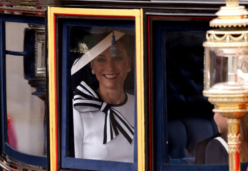 © Reuters. Britain's Catherine, Princess of Wales attends the Trooping the Colour parade to honour Britain's King Charles on his official birthday in London, Britain, June 15, 2024. REUTERS/Hollie Adams