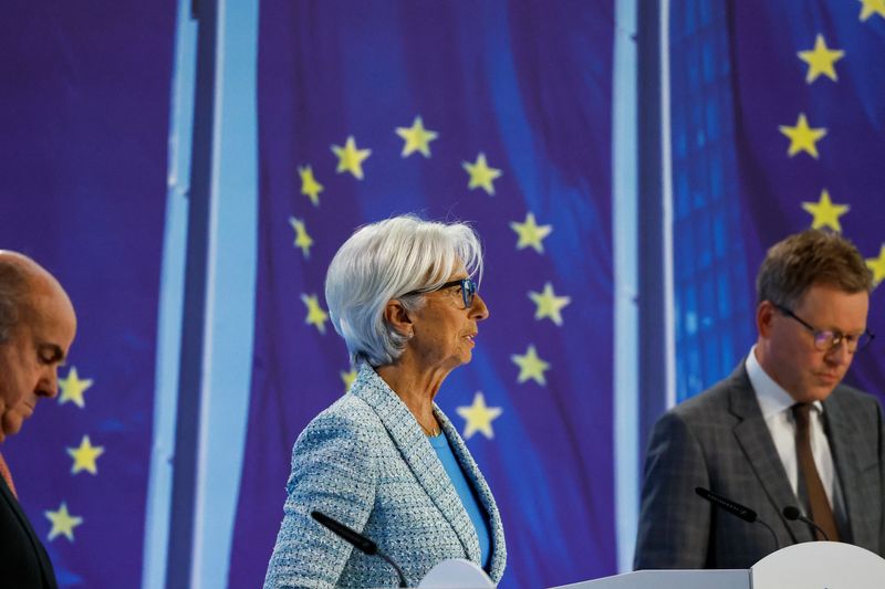 &copy; Reuters. La presidente della Banca centrale europea (Bce) Christine Lagarde partecipa a una conferenza stampa dopo la riunione di politica monetaria della Bce a Francoforte, Germania, 6 giugno 2024. REUTERS/Wolfgang Rattay