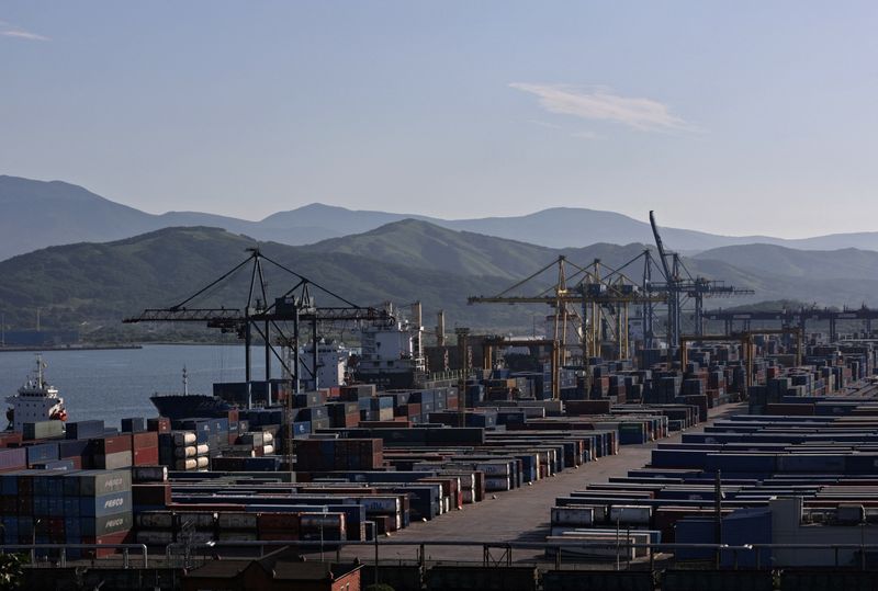 &copy; Reuters. A view shows the Vostochny container port in the shore of Nakhodka Bay near the port city of Nakhodka, Russia August 12, 2022. REUTERS/Tatiana Meel/file photo