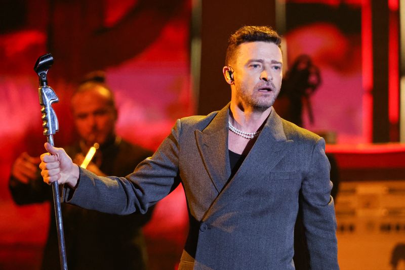 &copy; Reuters. Justin Timberlake performs during the iHeartRadio Music Awards at Dolby Theatre in Los Angeles, California, U.S., April 1, 2024. REUTERS/Mario Anzuoni/File Photo