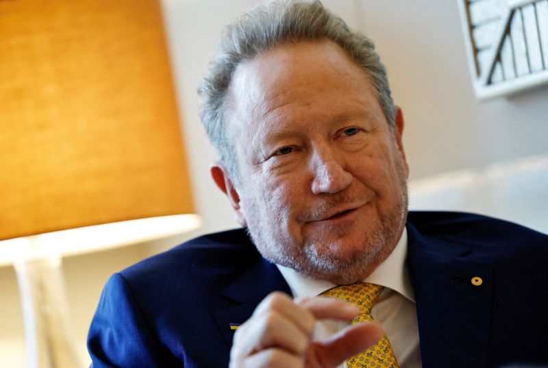 &copy; Reuters. FILE PHOTO: Fortescue's founder and executive chairman Andrew Forrest speaks during an interview with Reuters, in Beijing, China March 23, 2024. REUTERS/Tingshu Wang/File Photo