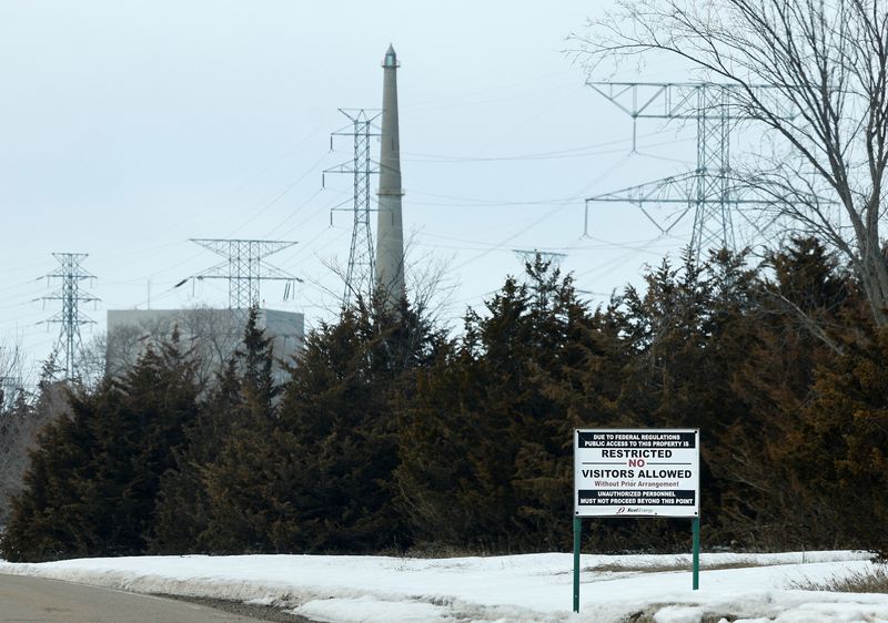 &copy; Reuters. FILE PHOTO: Xcel Energy's Monticello Nuclear Generating Plant, the site of a leak in November which was not made public for four months, as well as a newly reported recurring leak, is seen in Monticello, Minnesota, U.S. March 27, 2023. REUTERS/Adam Bettch