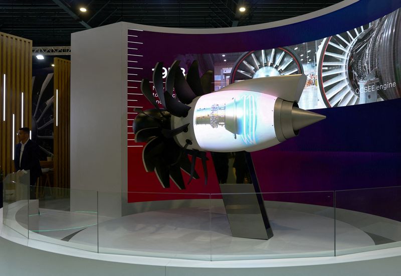 &copy; Reuters. FILE PHOTO: A view of the GE Aerospace booth during the Singapore Airshow at Changi Exhibition Centre in Singapore February 21, 2024. REUTERS/Edgar Su/File Photo