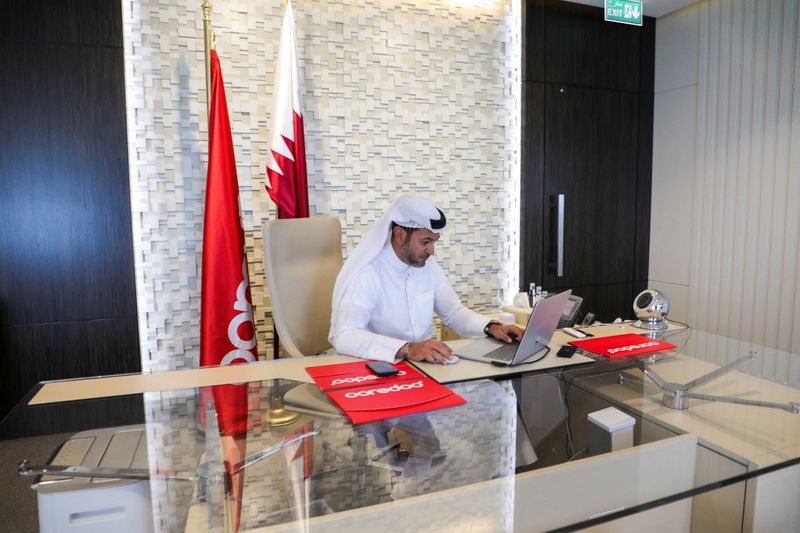 © Reuters. Ooredoo CEO, Aziz Aluthman Fakhroo, sits in his office during an interview with Reuters in Doha, Qatar June 4, 2024. REUTERS/Arafat Barbakh