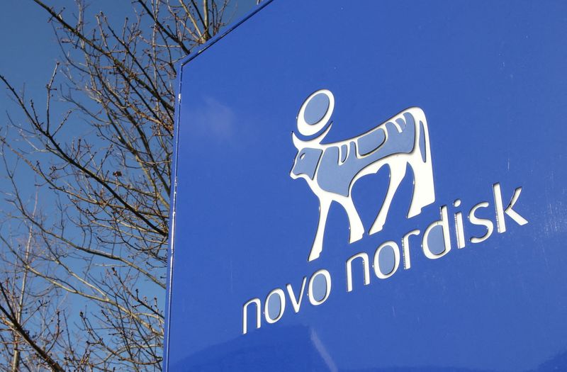 © Reuters. FILE PHOTO: A view shows the logo of Novo Nordisk at the company's office in Bagsvaerd, on the outskirts of Copenhagen, Denmark, March 8, 2024. REUTERS/Tom Little/File Photo