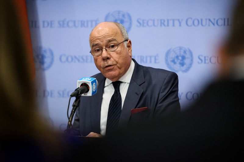 &copy; Reuters. Ministro das Relações Exteriores, Mauro Vieira, durante entrevista coletiva na sede da ONU, em Nova Yorkn13/10/2023 REUTERS/Brendan McDermid