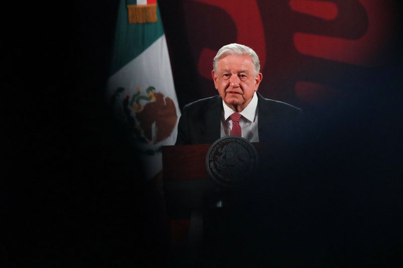 © Reuters. FILE PHOTO: Mexico's President Andres Manuel Lopez Obrador attends a press conference after the general election, at the National Palace in Mexico City, Mexico June 3, 2024. REUTERS/Henry Romero/File Photo
