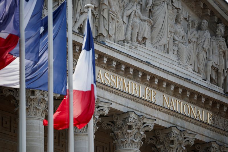 &copy; Reuters. Exterior view of the French National Assembly before the first round of the early French parliamentary elections, in Paris, France, June 27, 2024. REUTERS/Benoit Tessier