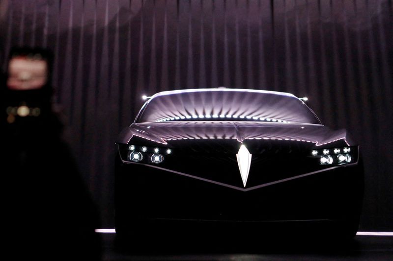 © Reuters. FILE PHOTO: Beyonca's GT Opus 1 concept car is unveiled during an event at the electric vehicle (EV) start-up's headquarters in Beijing, China October 30, 2022. REUTERS/Florence Lo/File Photo