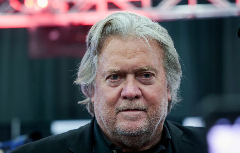 &copy; Reuters. FILE PHOTO: Steve Bannon, former advisor to U.S. President Donald Trump, attends an event held by the national conservative political movement, ‘Turning Point’ in Detroit, Michigan, U.S., June, 15, 2024. REUTERS/Rebecca cook/File Photo