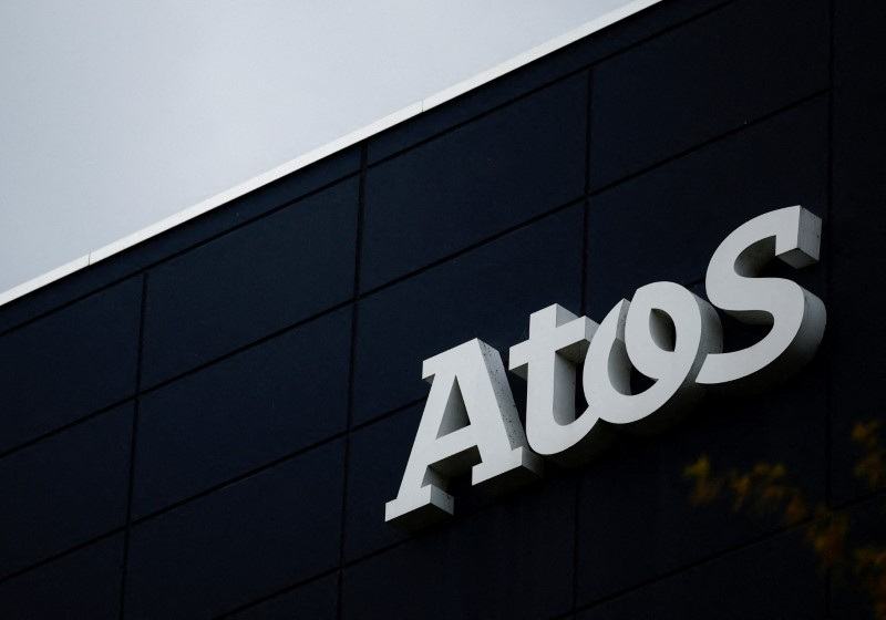© Reuters. FILE PHOTO: A view of the logo of French IT consulting firm Atos on a company's building in Nantes, France, April 22, 2024. REUTERS/Stephane Mahe/File Photo