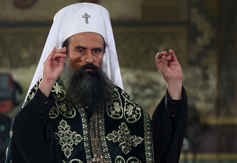&copy; Reuters. Newly elected Bulgarian Patriarch Daniil leads a service during his inauguration ceremony at St. Alexander Nevsky Cathedral in Sofia, Bulgaria, June 30, 2024. REUTERS/Stoyan Nenov