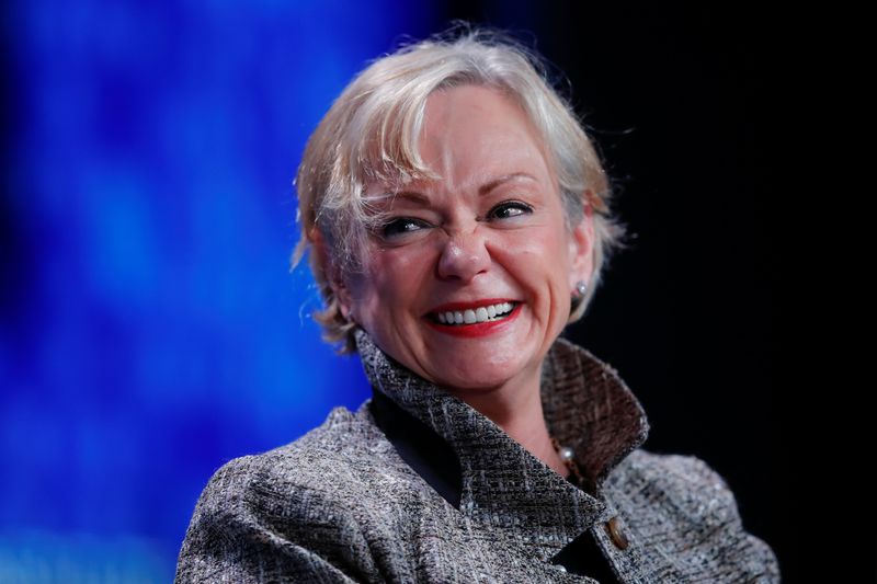 &copy; Reuters. FILE PHOTO: Christine McCarthy, Senior Executive Vice President and Chief Financial Officer, The Walt Disney Company smiles as she speaks during the Milken Institute's 22nd annual Global Conference in Beverly Hills, California, U.S., April 29, 2019.  REUT