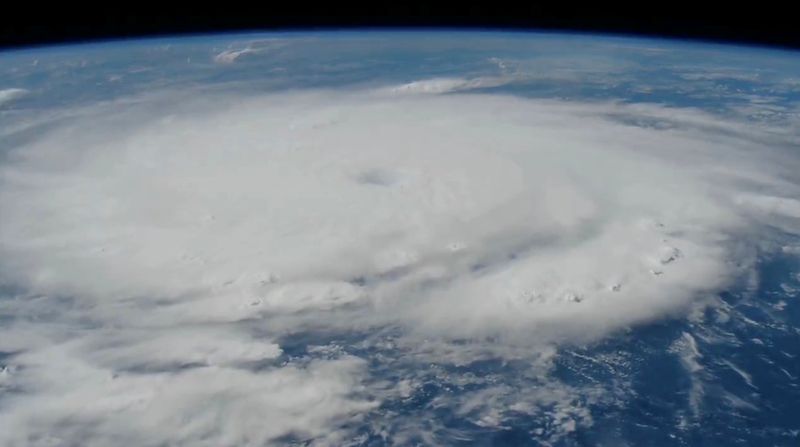 &copy; Reuters. Hurricane Beryl is seen from Space, July 1, 2024, in this screengrab obtained from a handout video.  International Space Station via X/Handout via REUTERS    