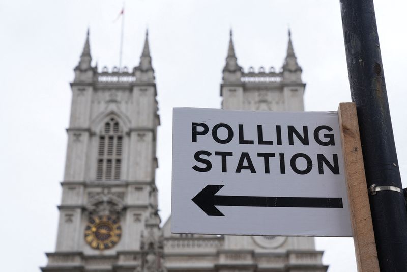 &copy; Reuters. Coordenada para seção de votação em Londresn 3/7/2024   REUTERS/Maja Smiejkowska