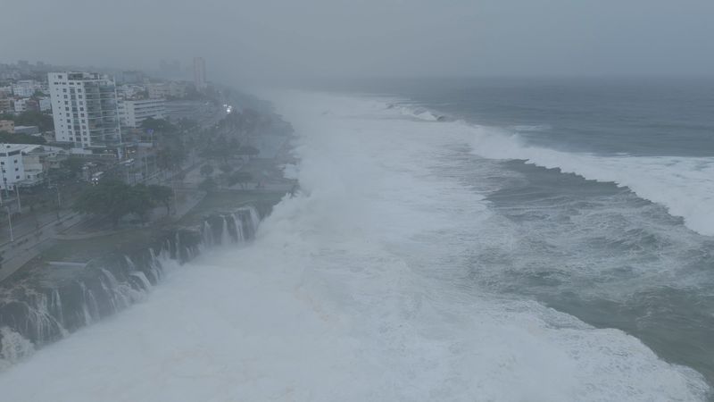 &copy; Reuters. Passagem do furacão Beryl pela República Dominicanan02/07/2024 Instagram/@moises.arias06/via REUTERS