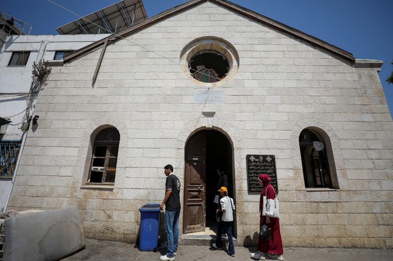 &copy; Reuters. Igreja Batista de Gaza transformada em clínican 1/7/2024   REUTERS/Dawoud Abu Alkas
