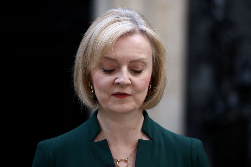 &copy; Reuters. Ex-primeira-ministra do Reino Unido Liz Truss em Londresn25/10/2022 REUTERS/Henry Nicholls